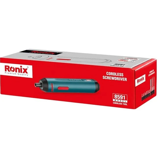 پیچ گوشتی شارژی رونیکس مدل 8591 اتوماتیک ۳.۶ ولتRONIX PREMIUM QUALITU 8591 CORDLESS SCREWDRIVER