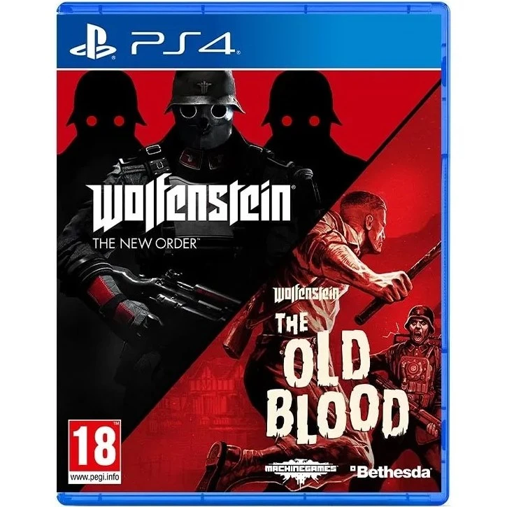 بازی Wolfenstein The New Order and Wolfenstein The Old Blood برای PS4 ولف اشتاین نیو اودر و اولد بلود - -18  2بازی در یک دیسک