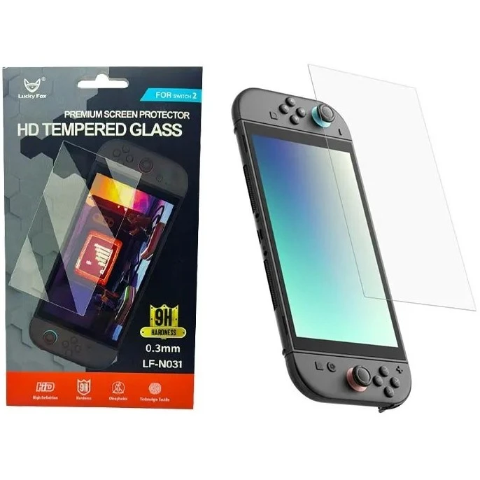 محافظ صفحه نمایش Lucky Fox HD Tempered Glass برای Nintendo Switch 2