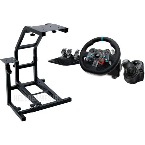 استند فرمان بازی لاجیتک G29 با استند رانندگی VRS و تعویض دنده Shifter